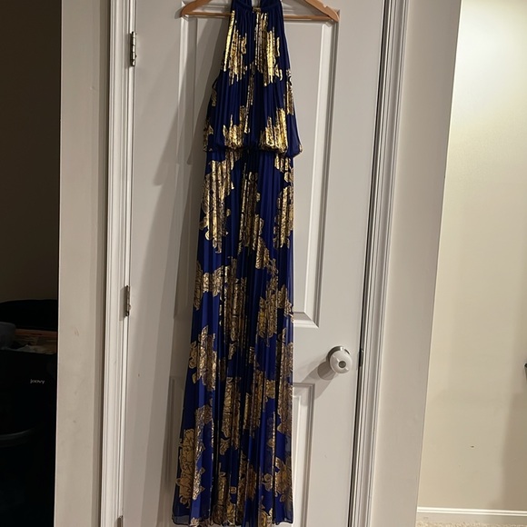 MSK Women's Embellishment Halter-Neck Pleated Maxi Dress Size 12 - Picture 3 of 17